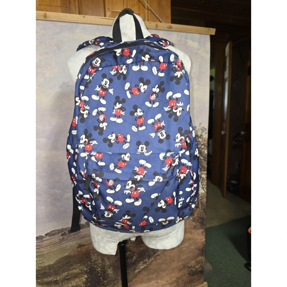 Disney Store Mickey Mouse Adult Blue Backpack Laptop Bag All Over Mickey Print